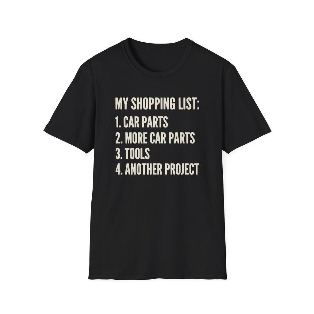Car Guy Shopping List T-Shirt