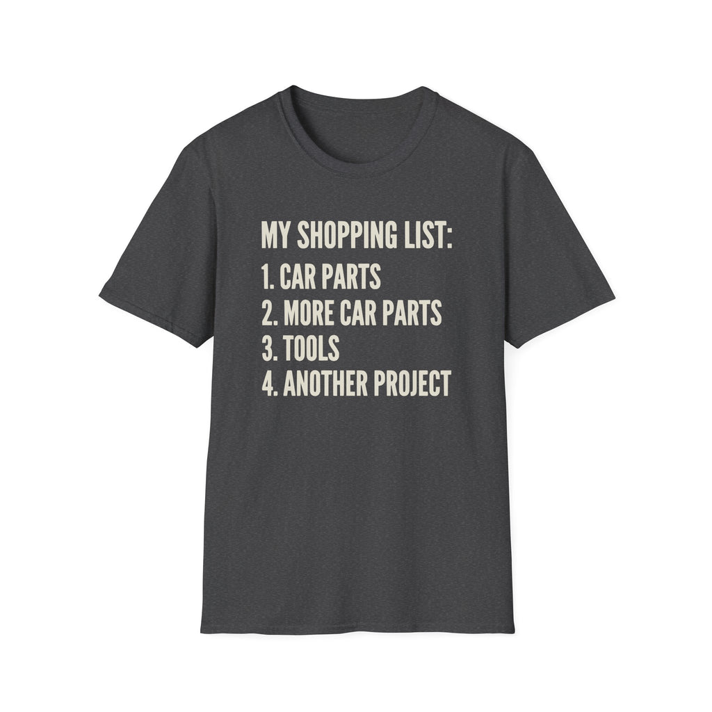 Car Guy Shopping List T-Shirt