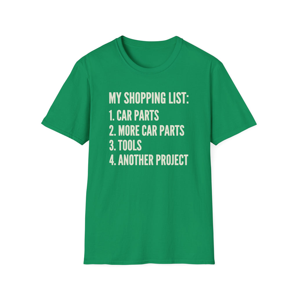 Car Guy Shopping List T-Shirt