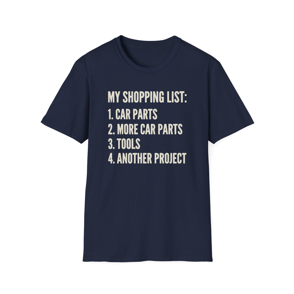 Car Guy Shopping List T-Shirt